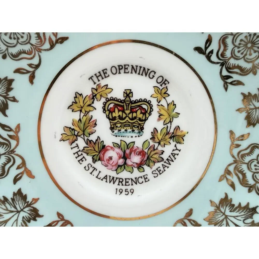 Paragon Fine Bone China Teacup & Saucer St. Lawrence Seaway Canada 1959 Vintage
